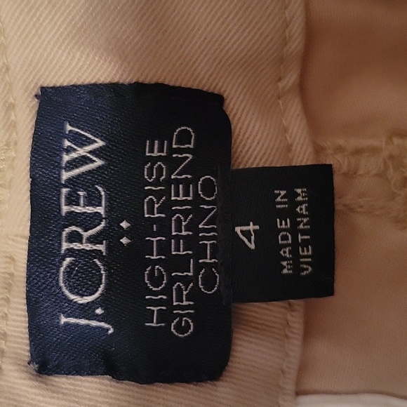 J Crew High Rise Girlfriend Chino Pants With Side Stripe sz 4 - Picture 2 of 7